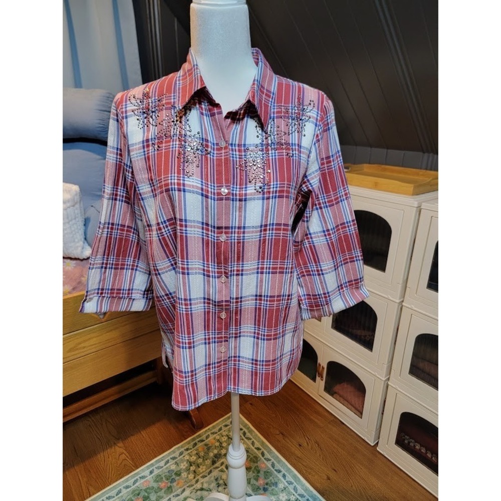 Women's alfred dunner Collared Blouse - Size 12